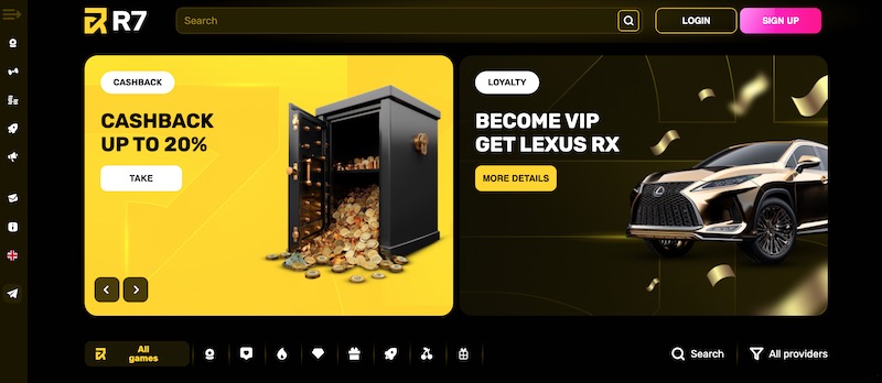 R7 kazino onlayn interface