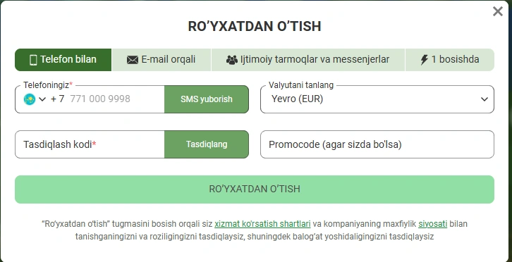 Linebet ro‘yxatdan o‘tish va kirish — qadam-baqadam