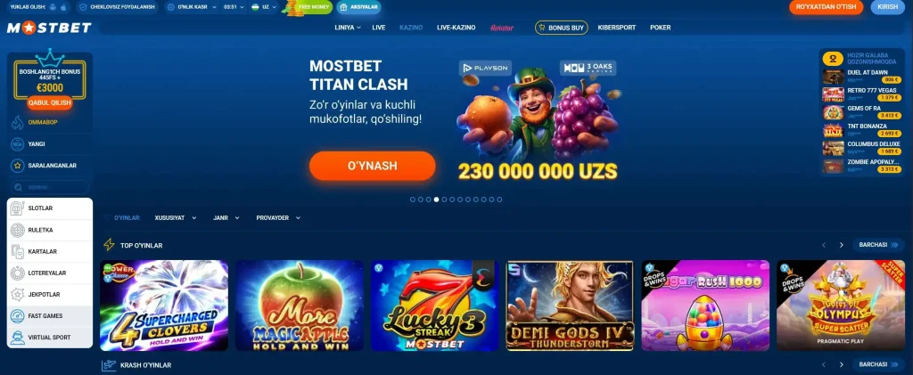 Mostbet rasmiy sayt bosh sahifasi, Cura&ccedil;ao litsenziyali kazino va sport bukmekerlik