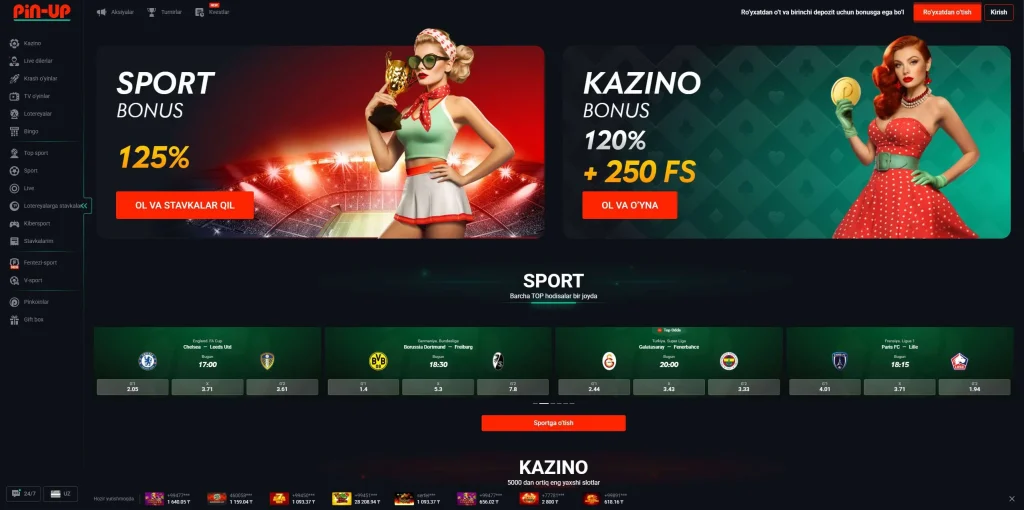 Pin-Up rasmiy sayt bosh sahifasi (pinup.uz), Carletta N.V. operator va eCOGRA sertifikati