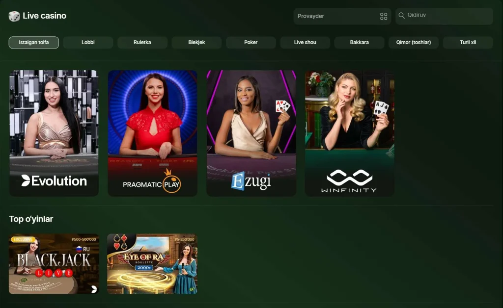 RioBet jonli kazino, Evolution Crazy Time, Lightning Roulette va Monopoly Live diler stollari