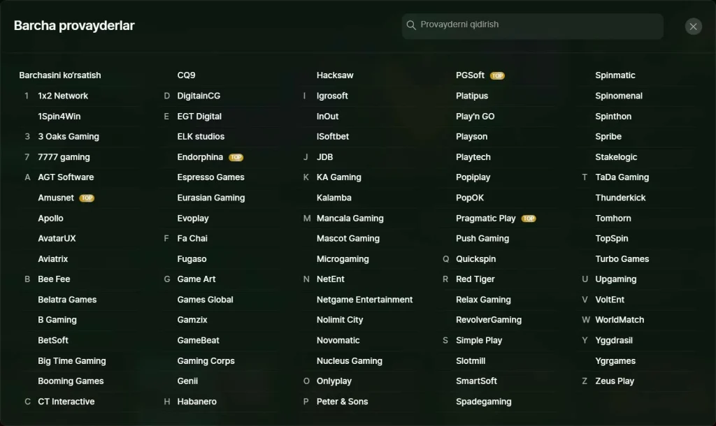 RioBet slot oʻyinlari katalogi, 5000+ slot va 80+ provayder, no fake games verified